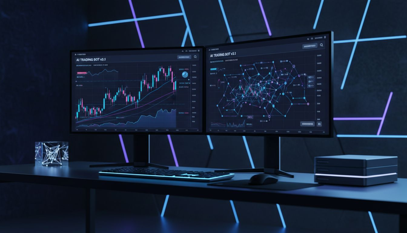 Trader tracking crypto markets at home desk
