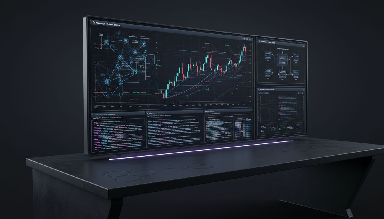 Crypto trader at café with open laptop