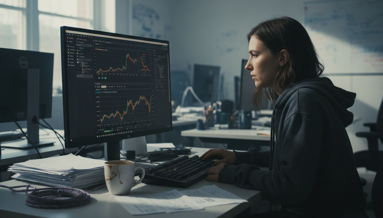 Engineer developing cryptocurrency trading algorithms