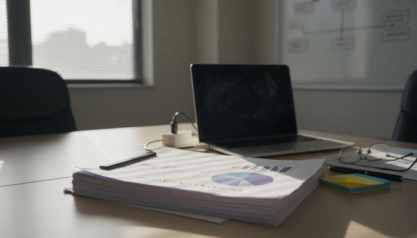 Businesswoman reading crypto risk report
