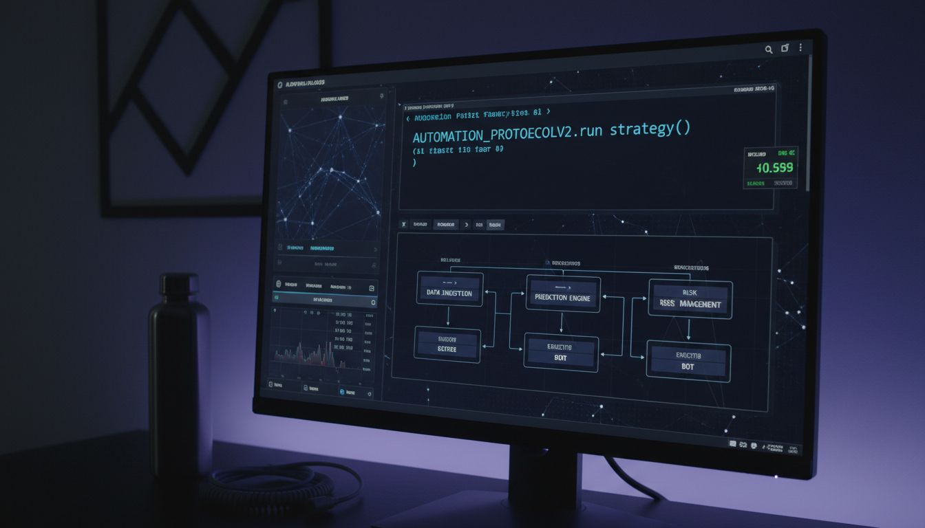 Woman coding crypto algorithm trading bot