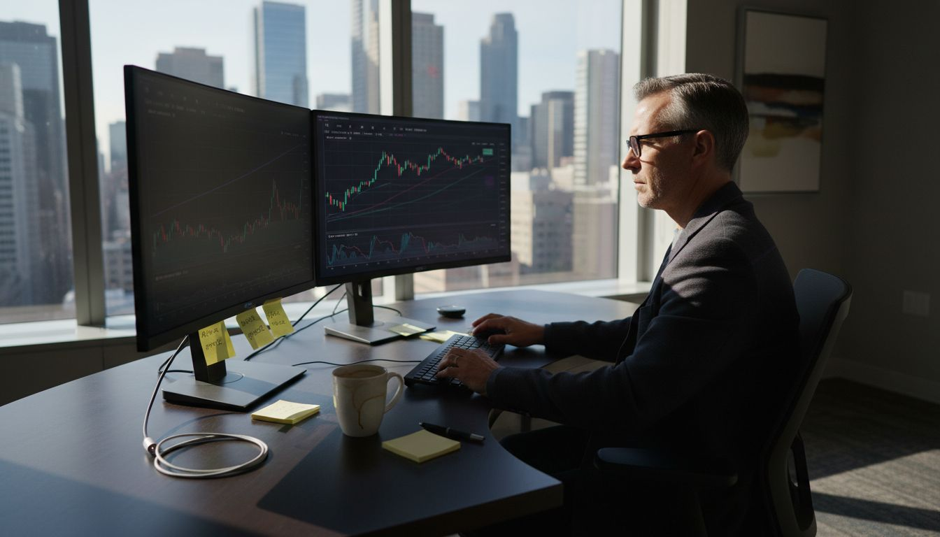 Фінансовий професіонал в офісі алгоритмічної торгівлі