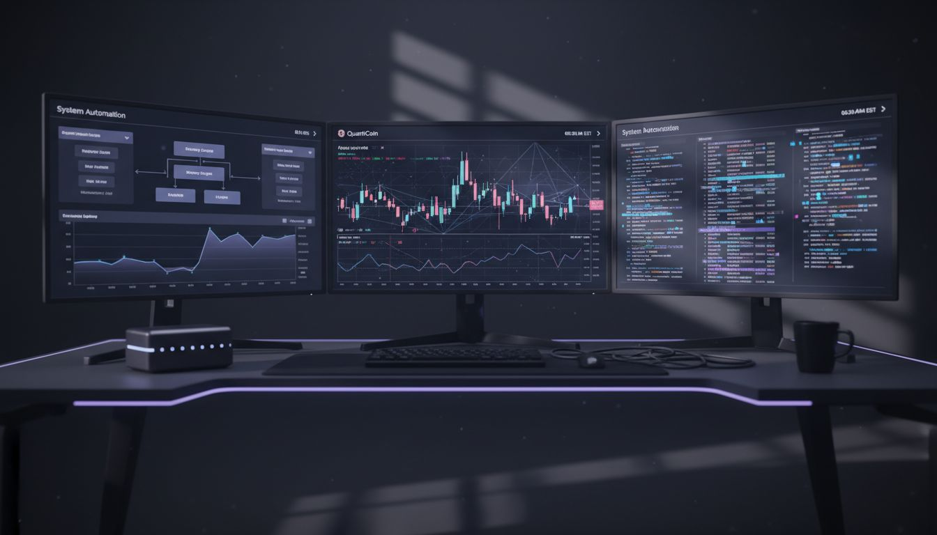 Крипто трейдер аналізує графіки в освітленому сонцем офісі