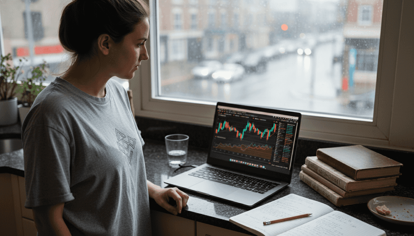 Woman analyzing crypto bot trading results