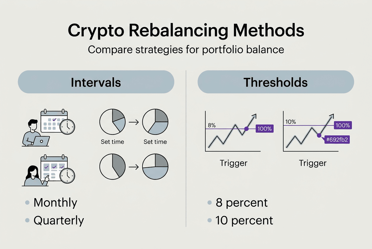 Infographic comparing crypto rebalance methods