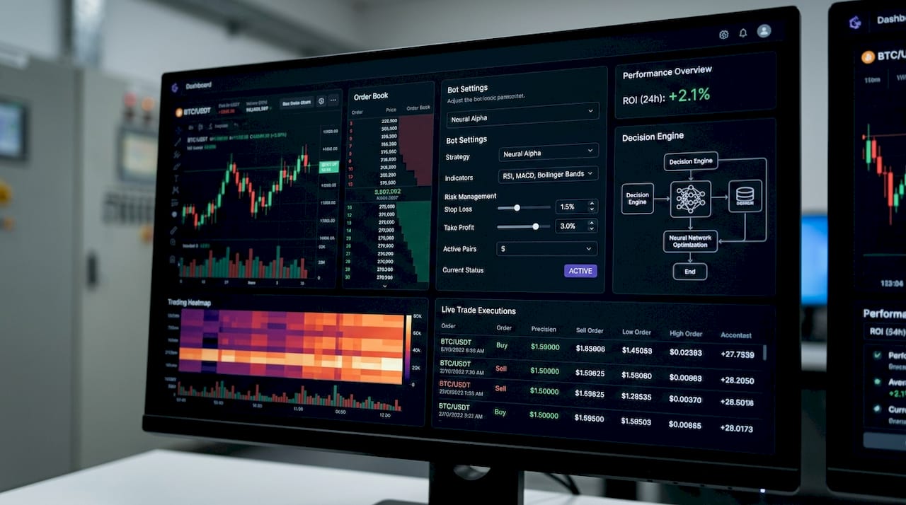Person adjusting crypto trading bot settings