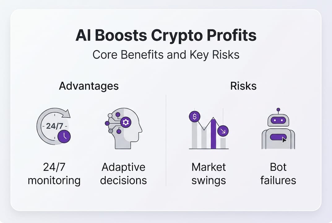 Інфографіка, що перераховує переваги та недоліки торгівлі AI