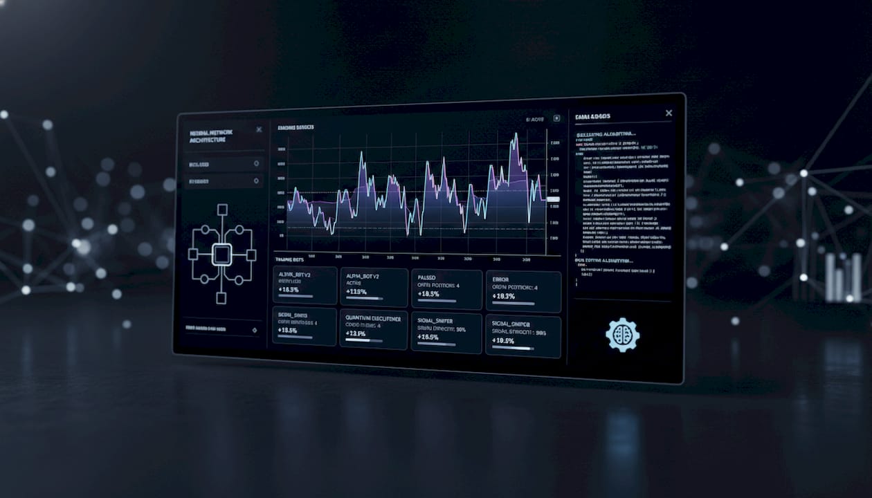 Man automating trades with Telegram bots at kitchen table