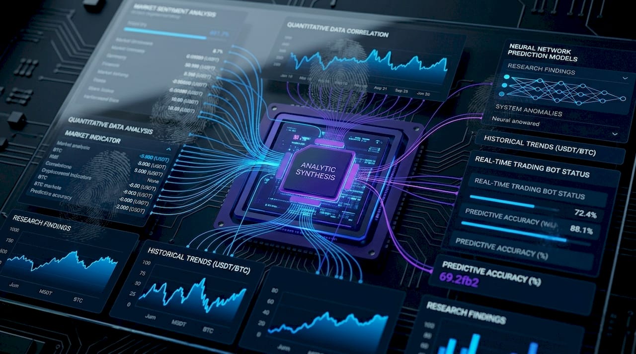 Analyst cross-checking crypto market research