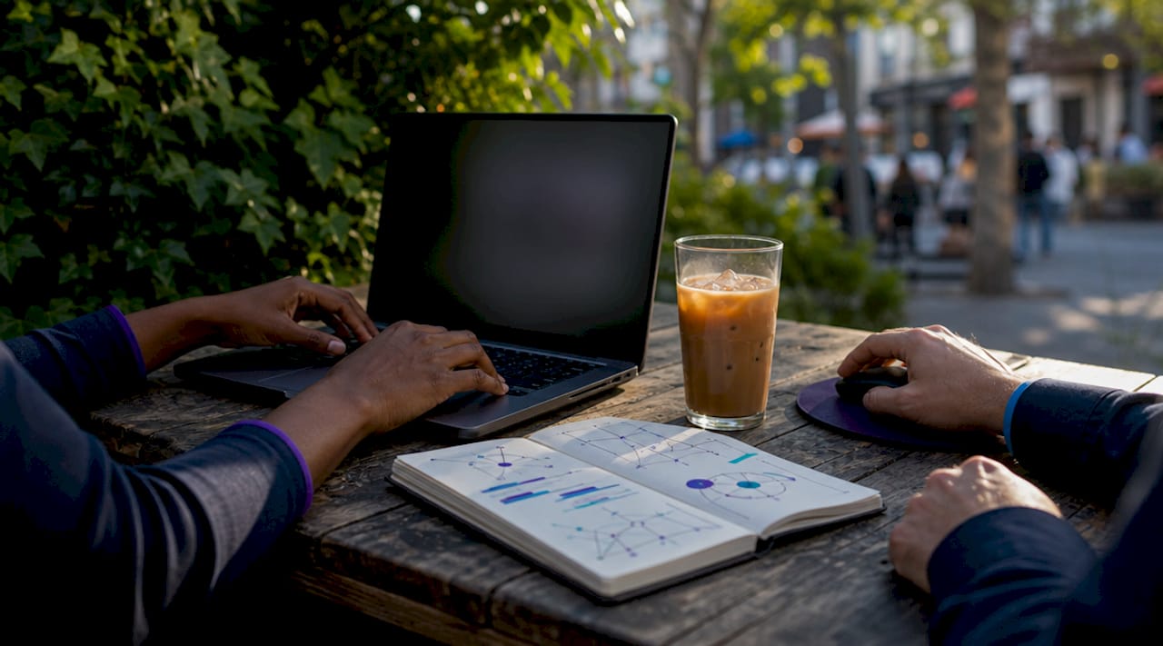 Hands of traders collaborating on trade execution planning