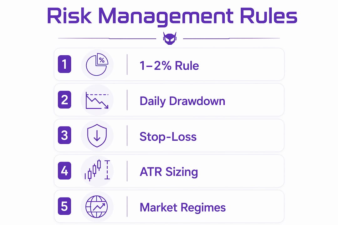 Infographic outlining key crypto risk management rules