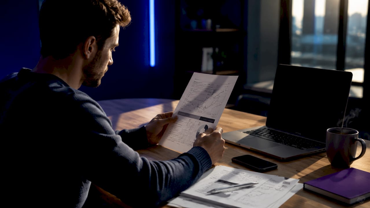 Man reviewing crypto portfolio checklist