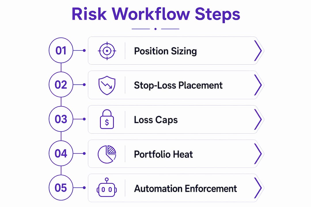 Infographic displaying key steps in trading risk workflow