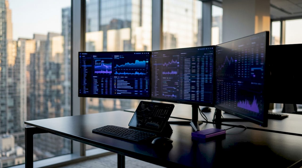 Close-up of latency monitoring in crypto trading