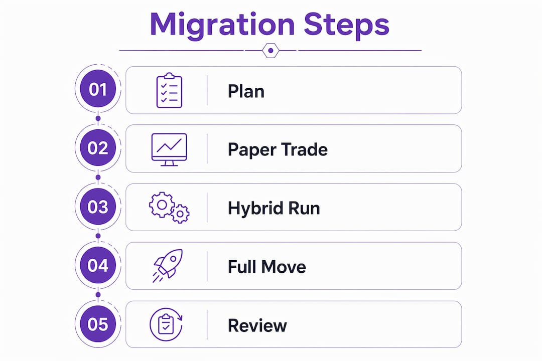 Infographic outlining migration process steps