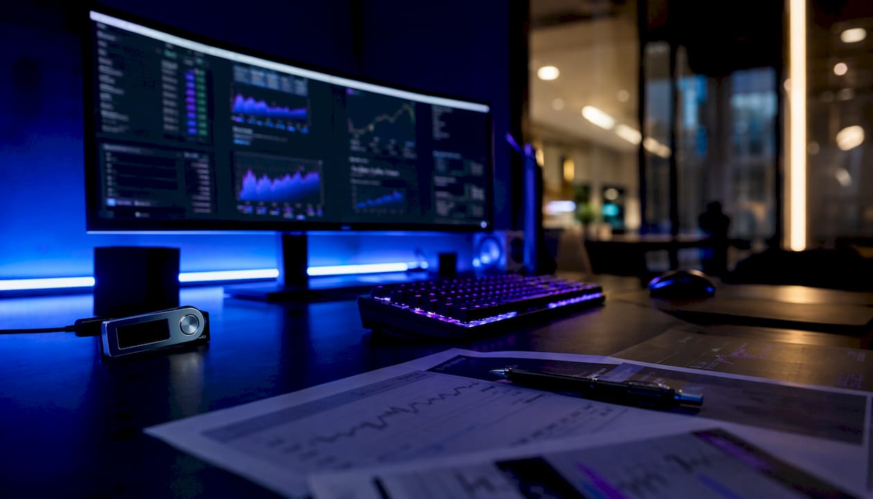 Dashboard with crypto trading tools and devices