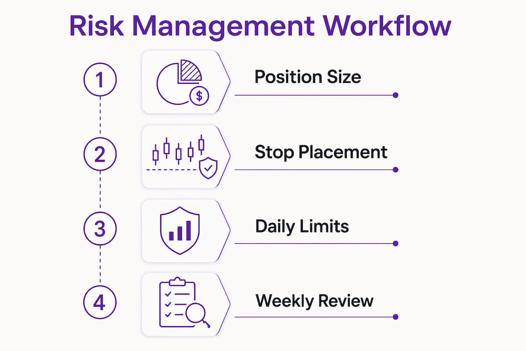 Infographic showing the four-step risk management workflow