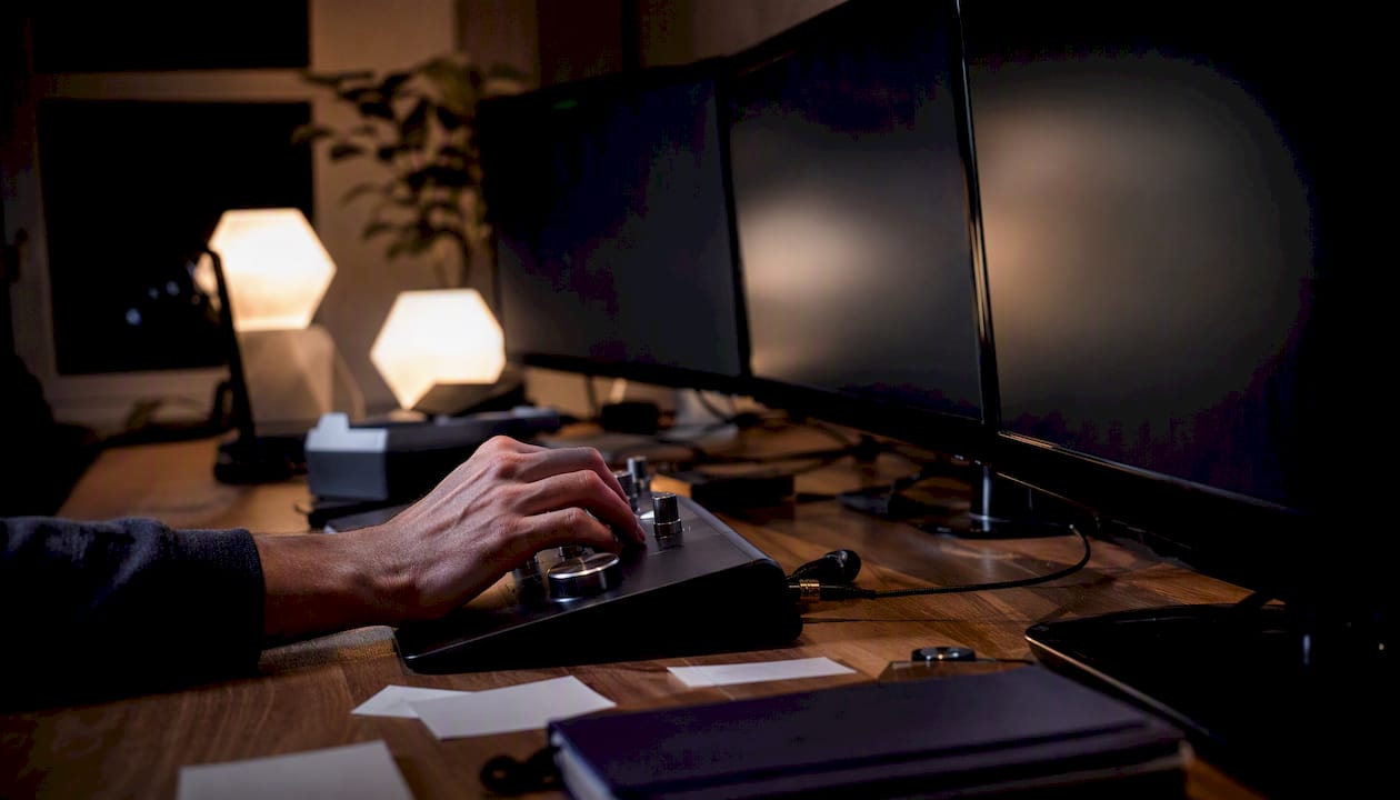 Close-up crypto bot setup workspace