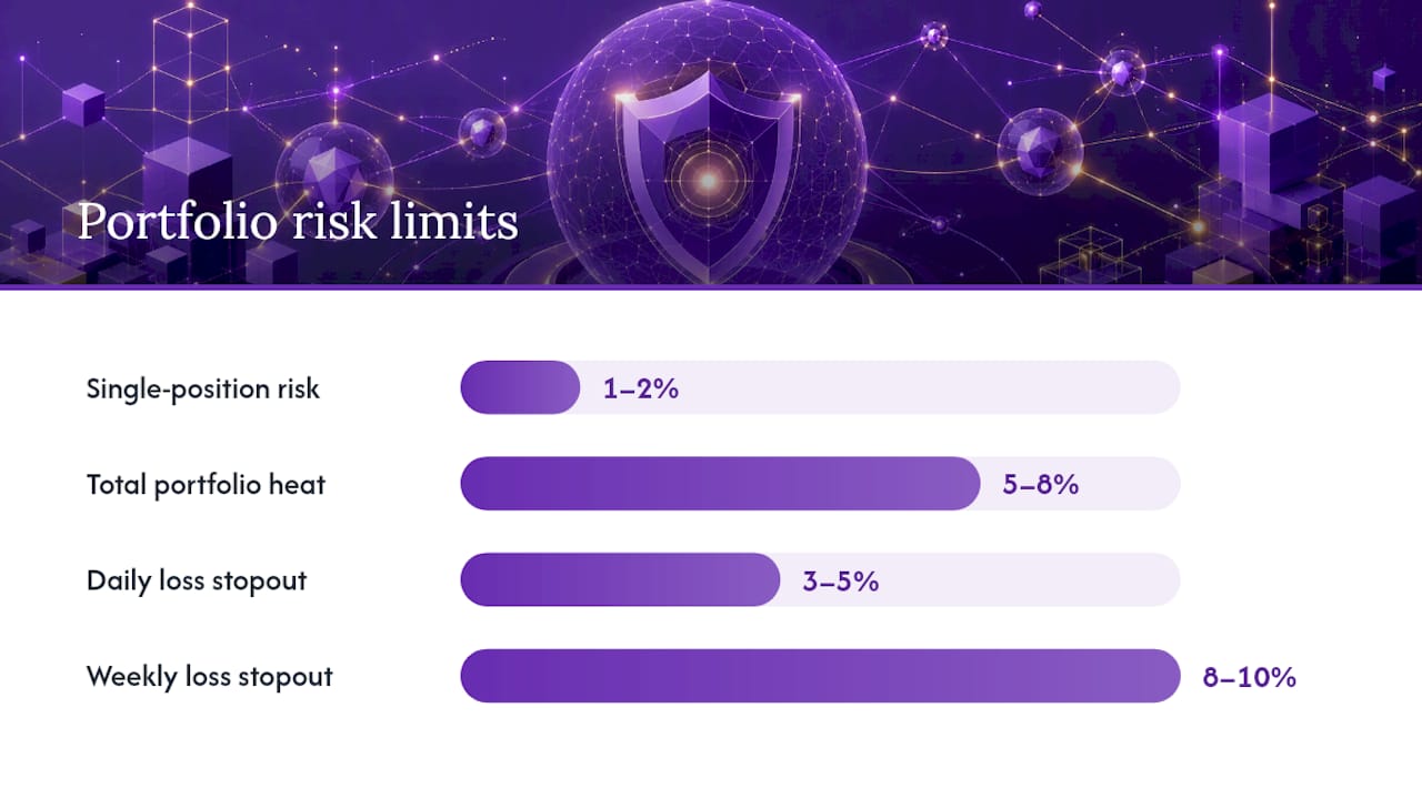 Diagram of portfolio risk limits and position sizing controls