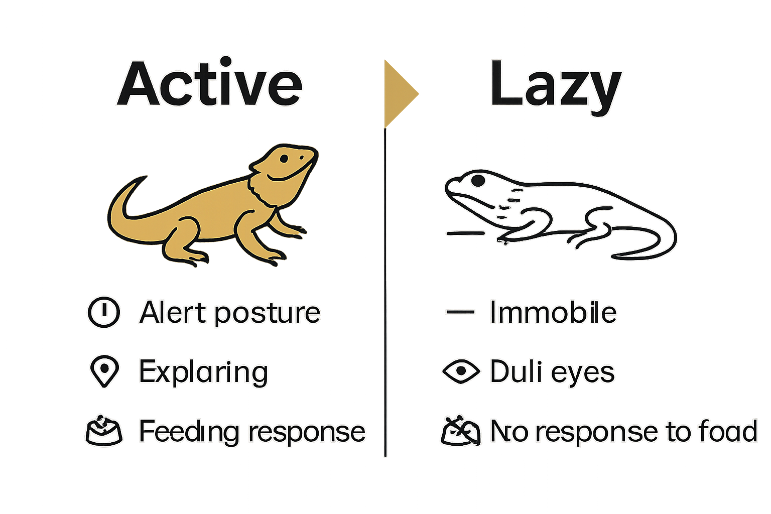 Comparison chart for bearded dragon activity levels