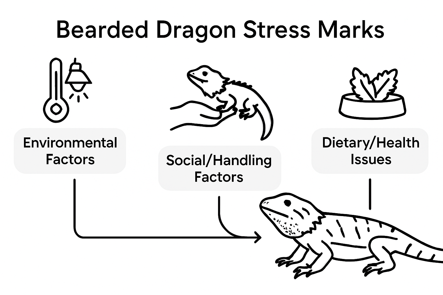 Infographic on causes of bearded dragon stress marks