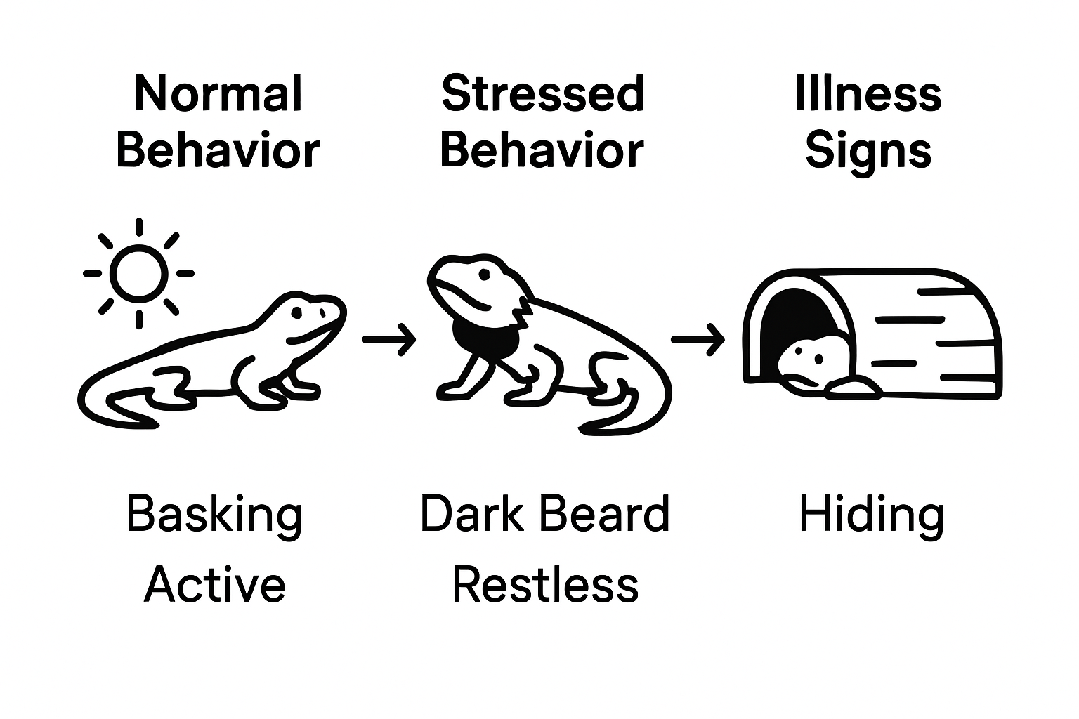 Key signs in bearded dragon behavior comparison chart