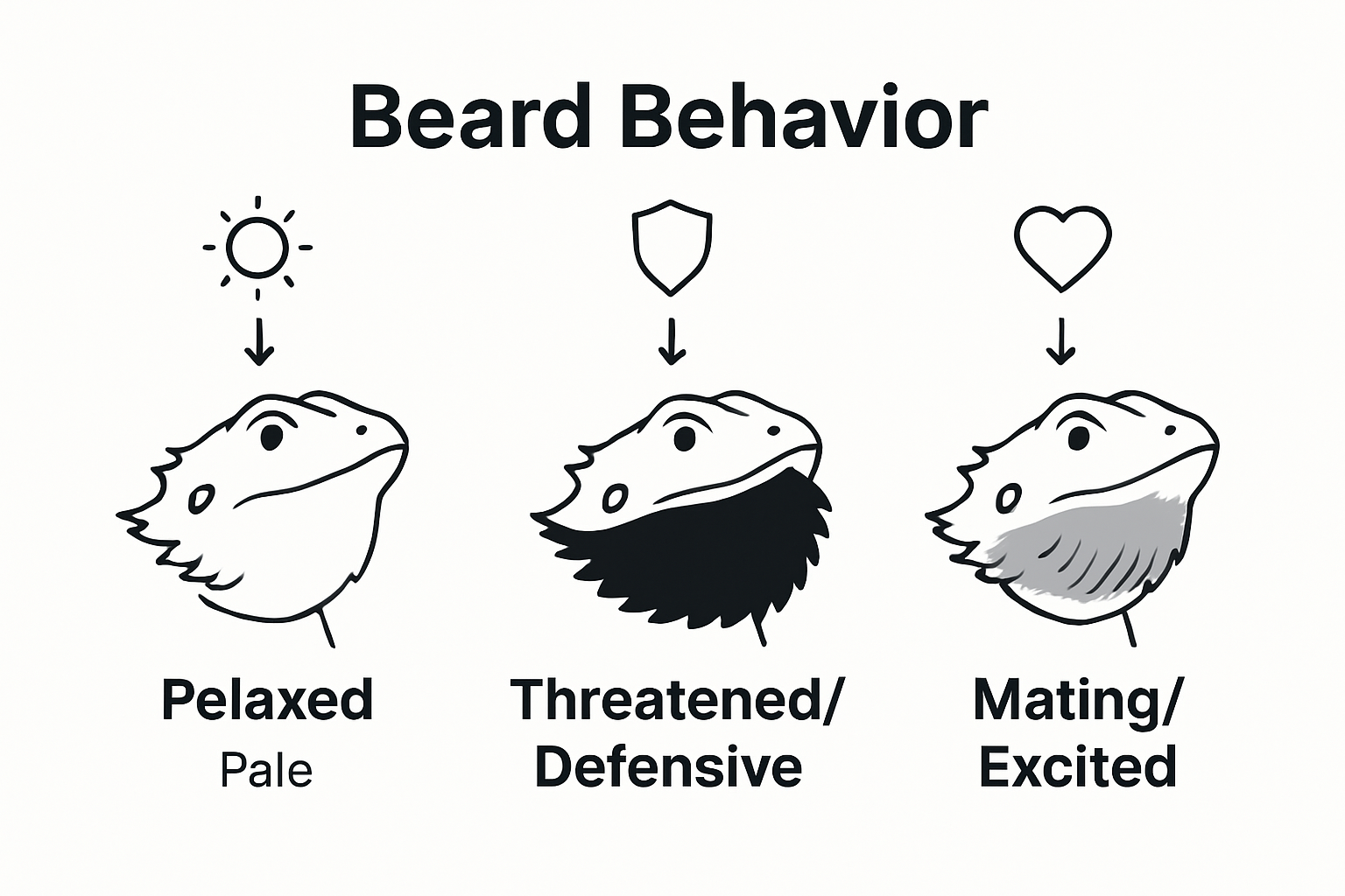 Bearded dragon beard color infographic