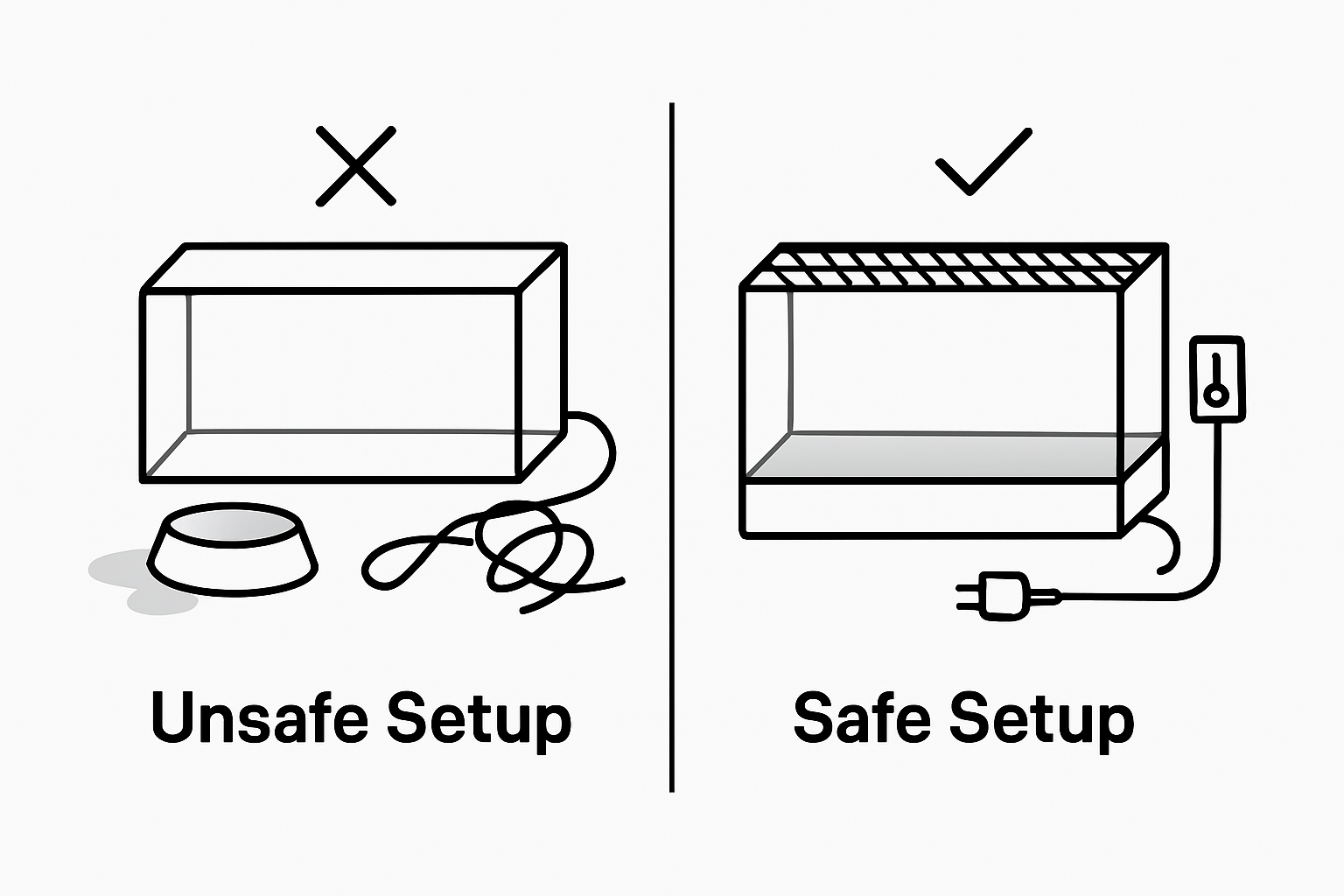 Infographic comparing unsafe and safe habitats