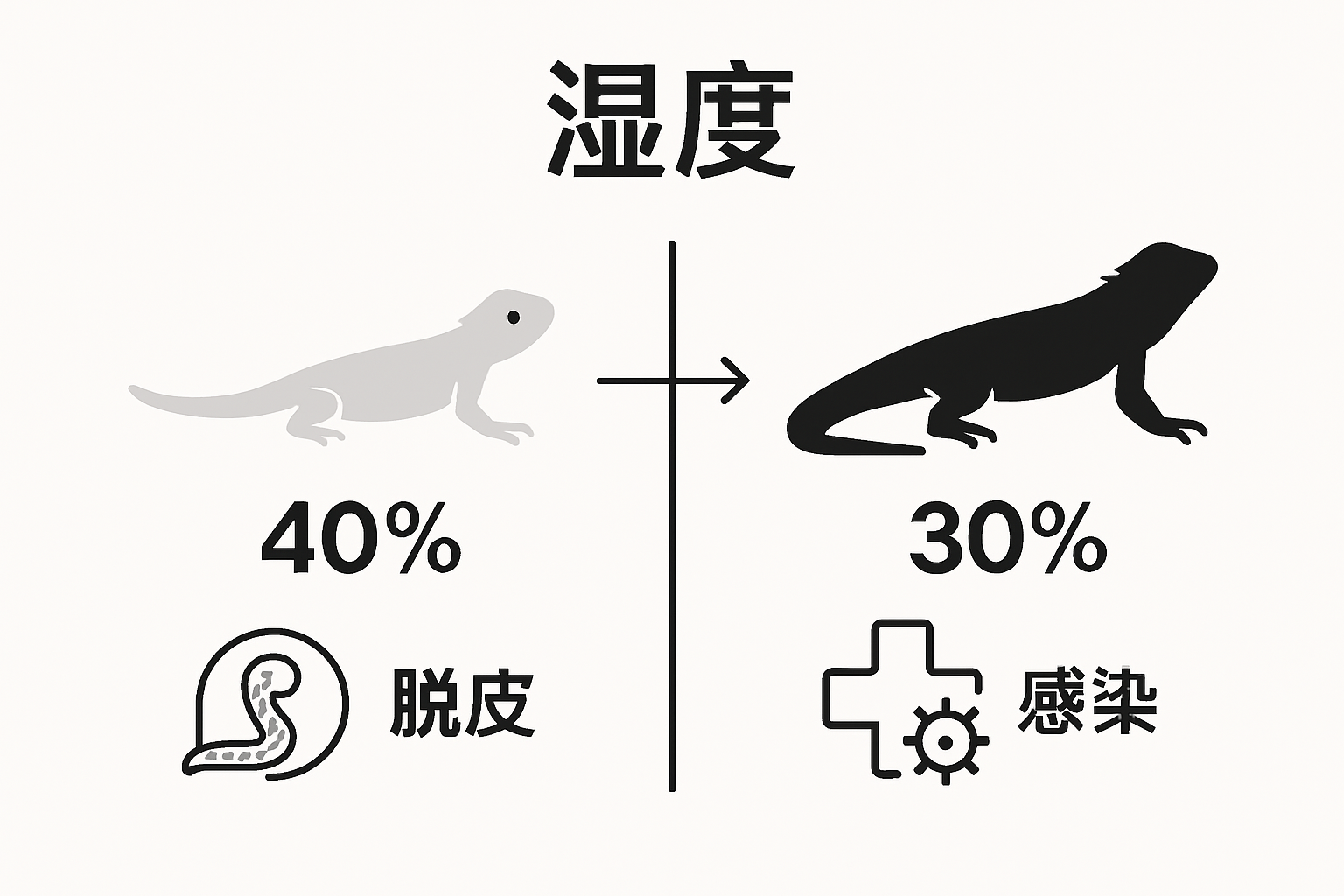 一张图表帮你对比须尾龙幼体和成体对湿度的不同需求
