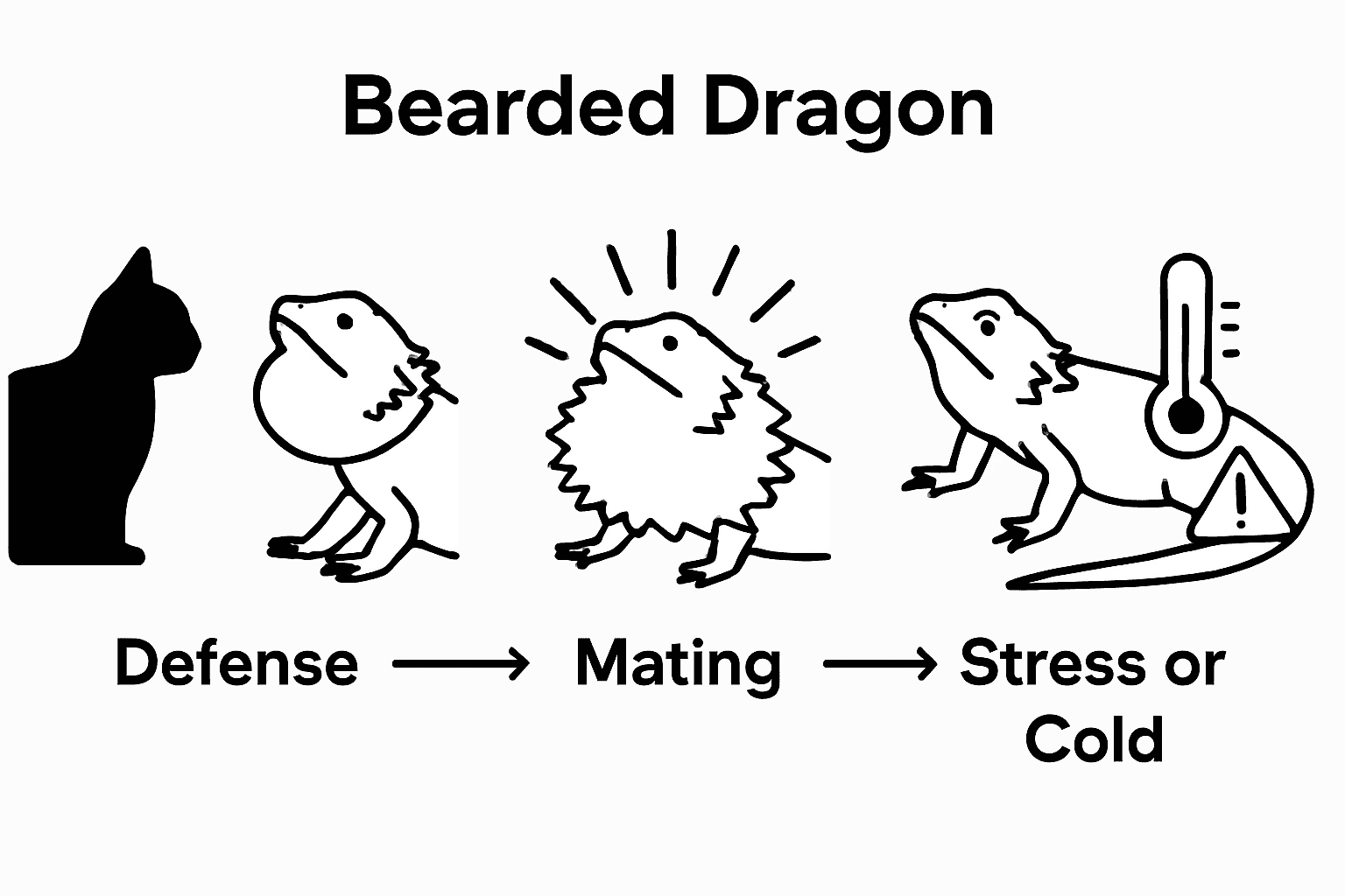 Bearded dragon puffing up signs infographic
