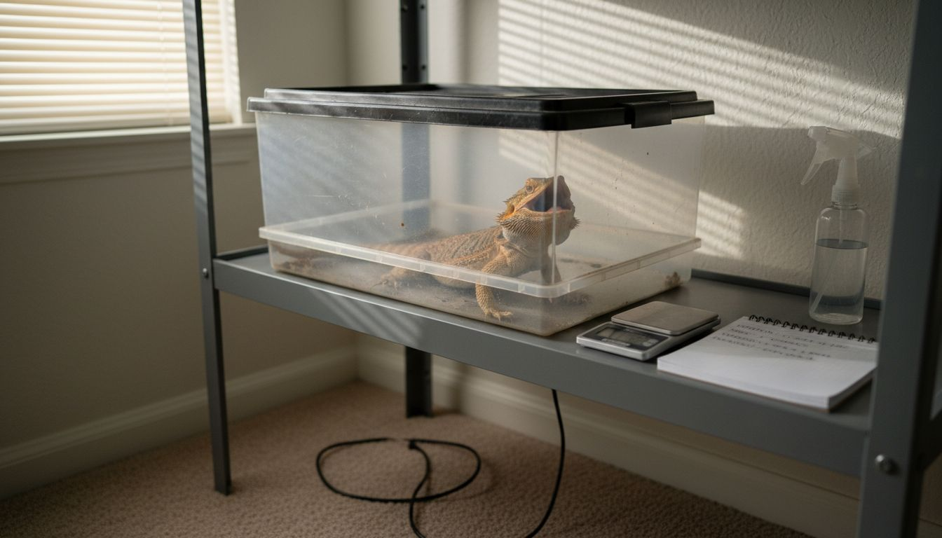 Quarantine enclosure for bearded dragon setup