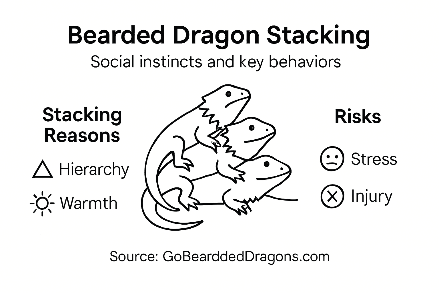 Infographic of bearded dragon stacking key points