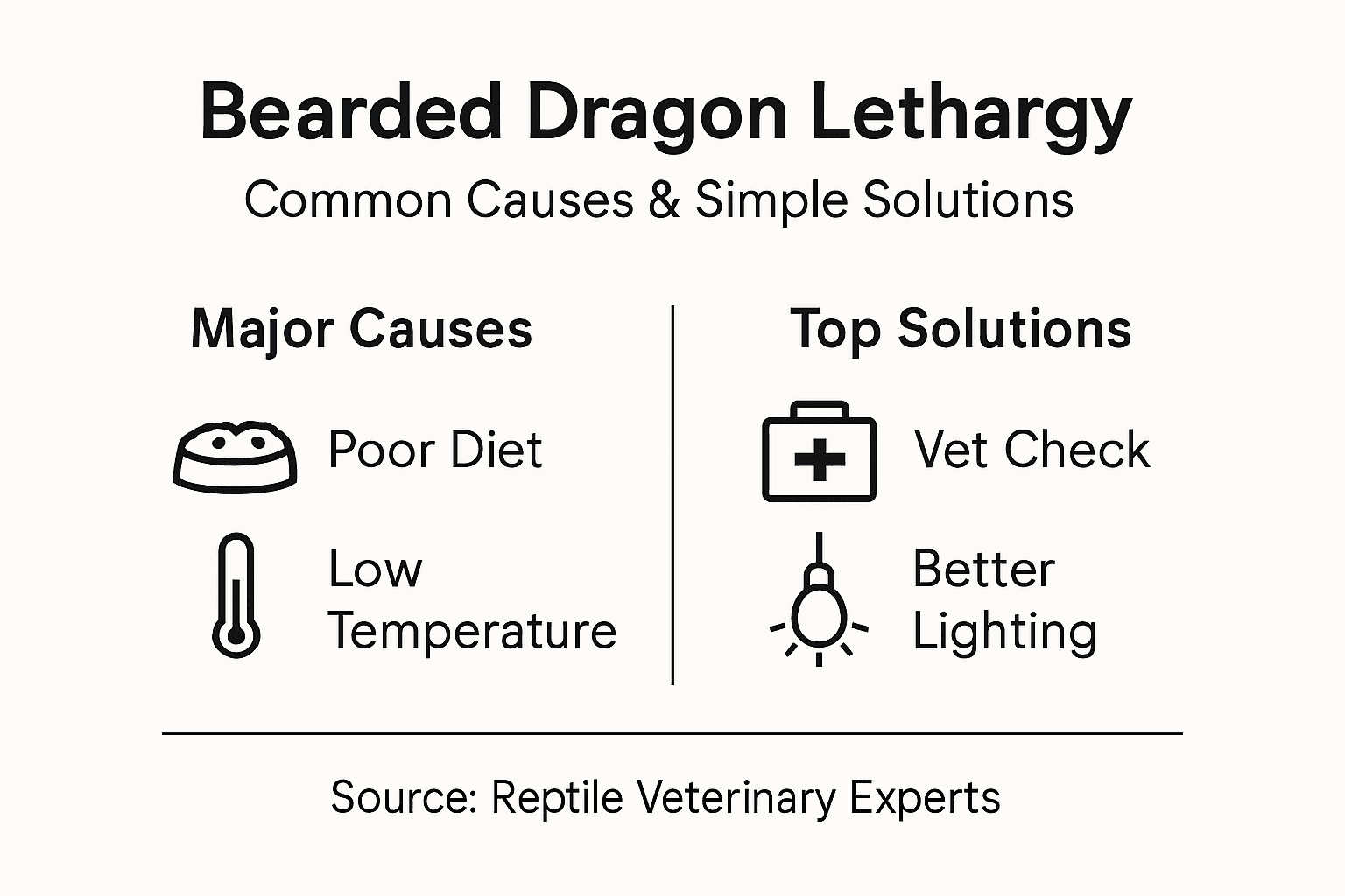 Infographic on bearded dragon lethargy causes and solutions