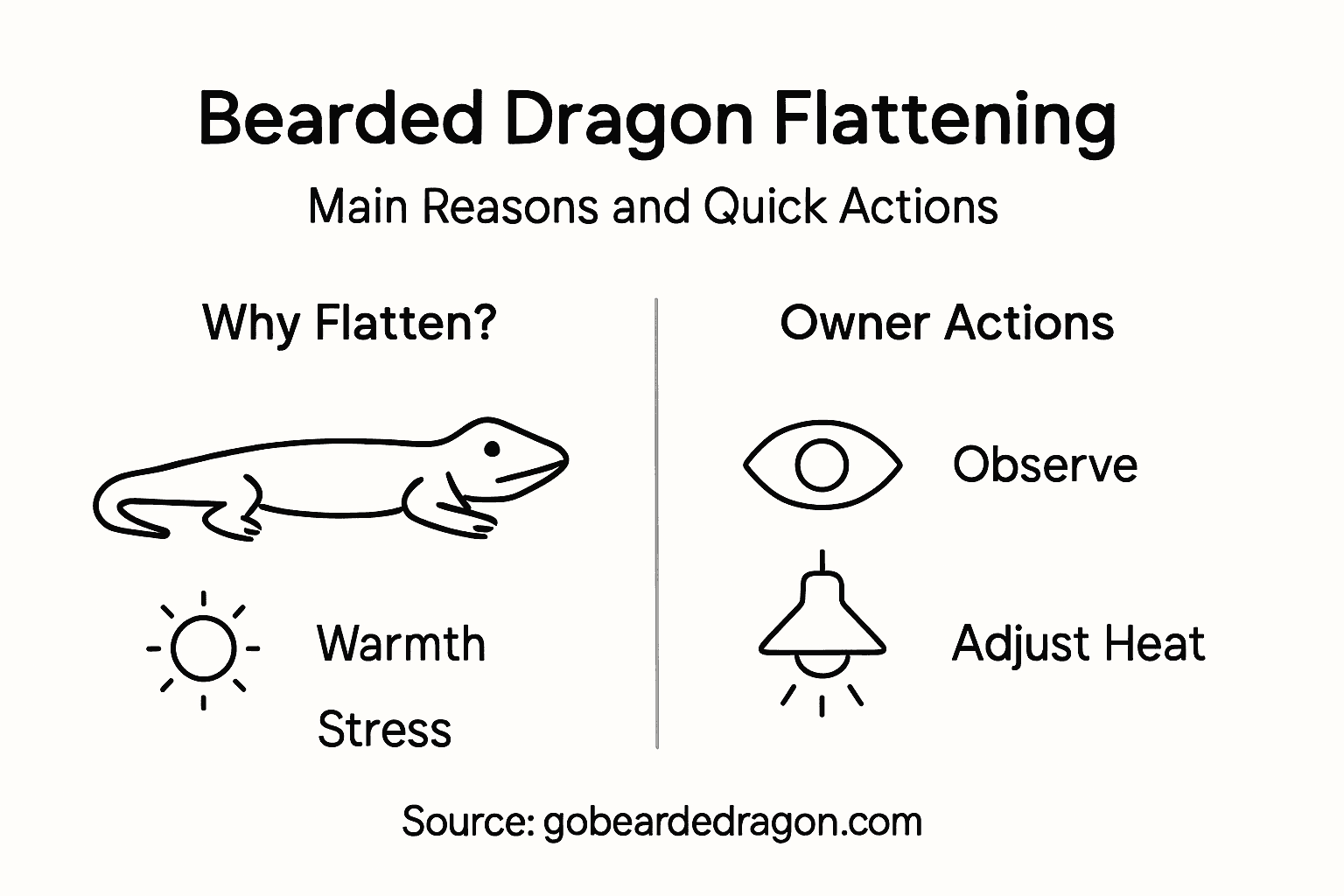 Infographic of bearded dragon flattening reasons