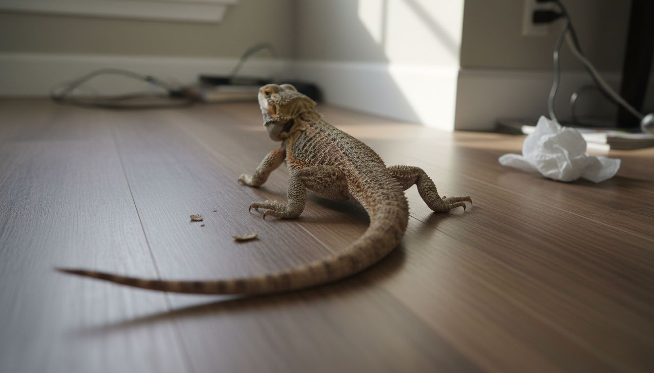 胡须龙在活动时,尾巴会跟着自然而然地摆动。