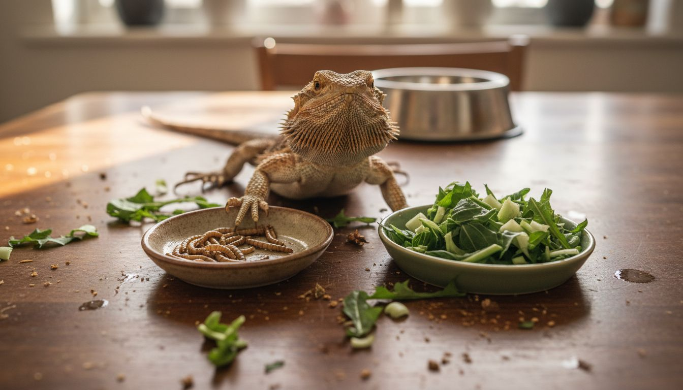 胡须龙在犹豫到底是吃昆虫还是吃蔬菜,究竟该选哪种食物呢?
