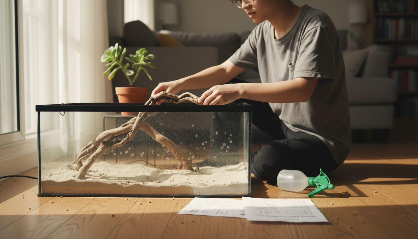 有人在为鬃狮蜥布置新家