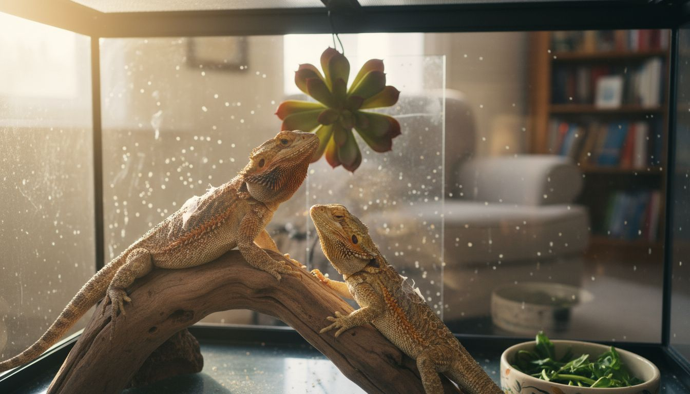 Bearded dragons showing different head bob behaviors