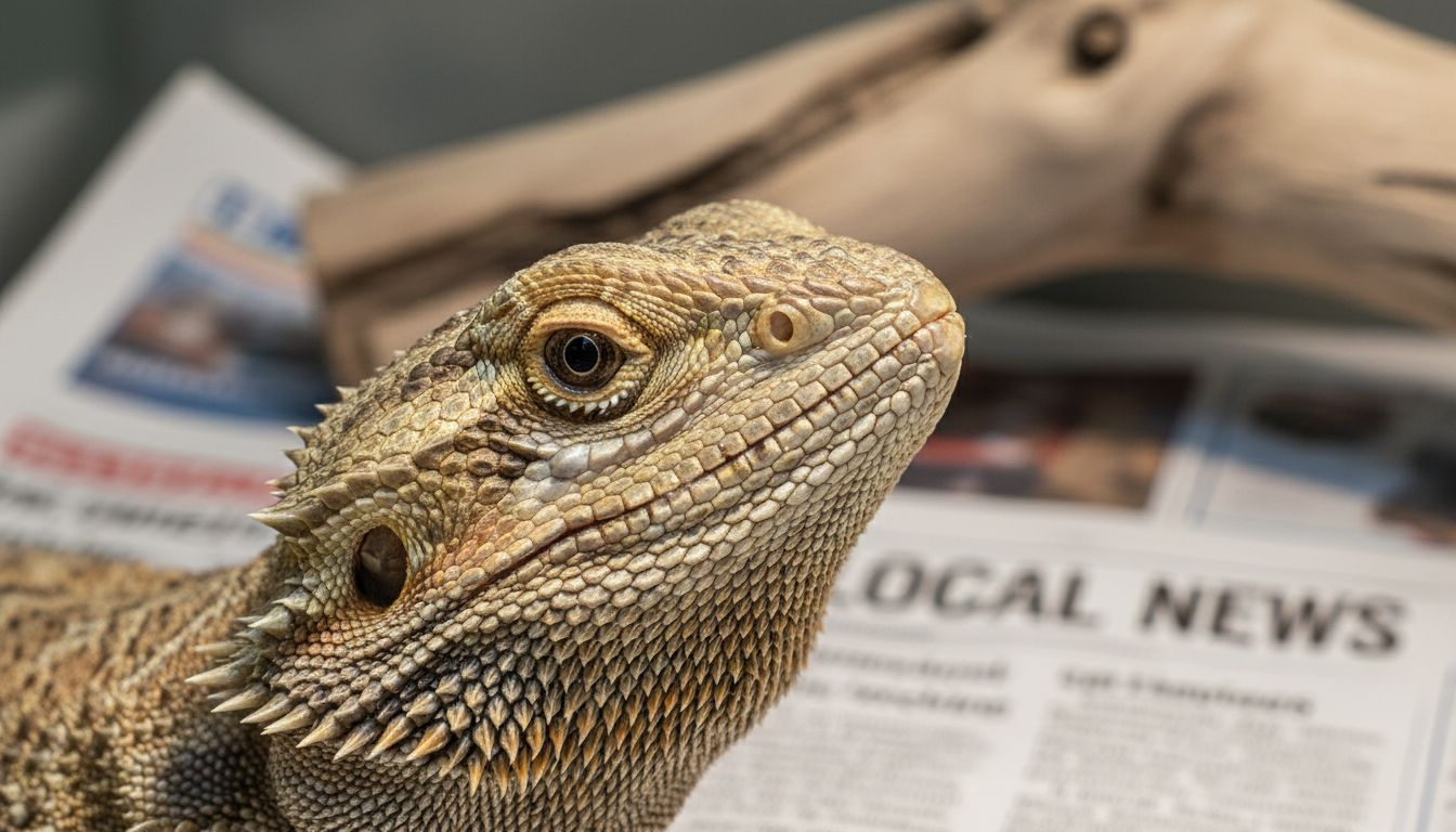 Close-up of bearded dragon showing third eye spot