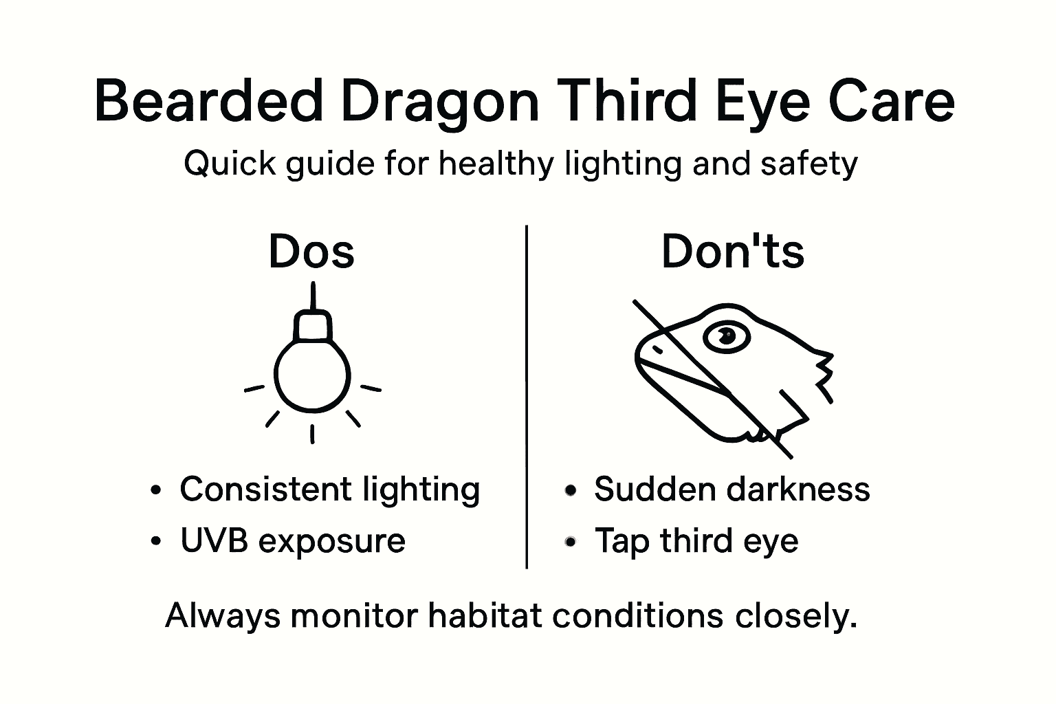 Infographic with third eye care tips for bearded dragons