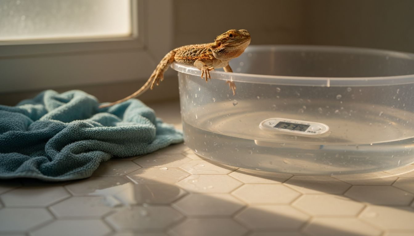 安全的鬃狮蜥洗澡环境布置