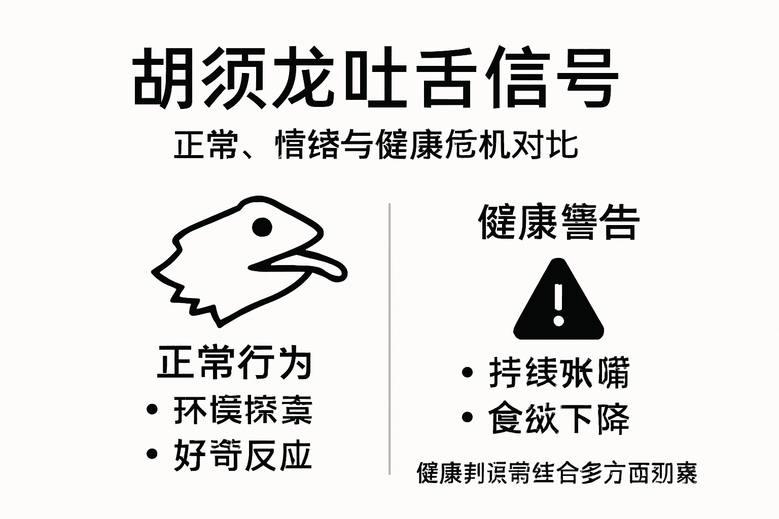 从信息图中可以看出,胡须龙吐舌是一种常见的行为信号。