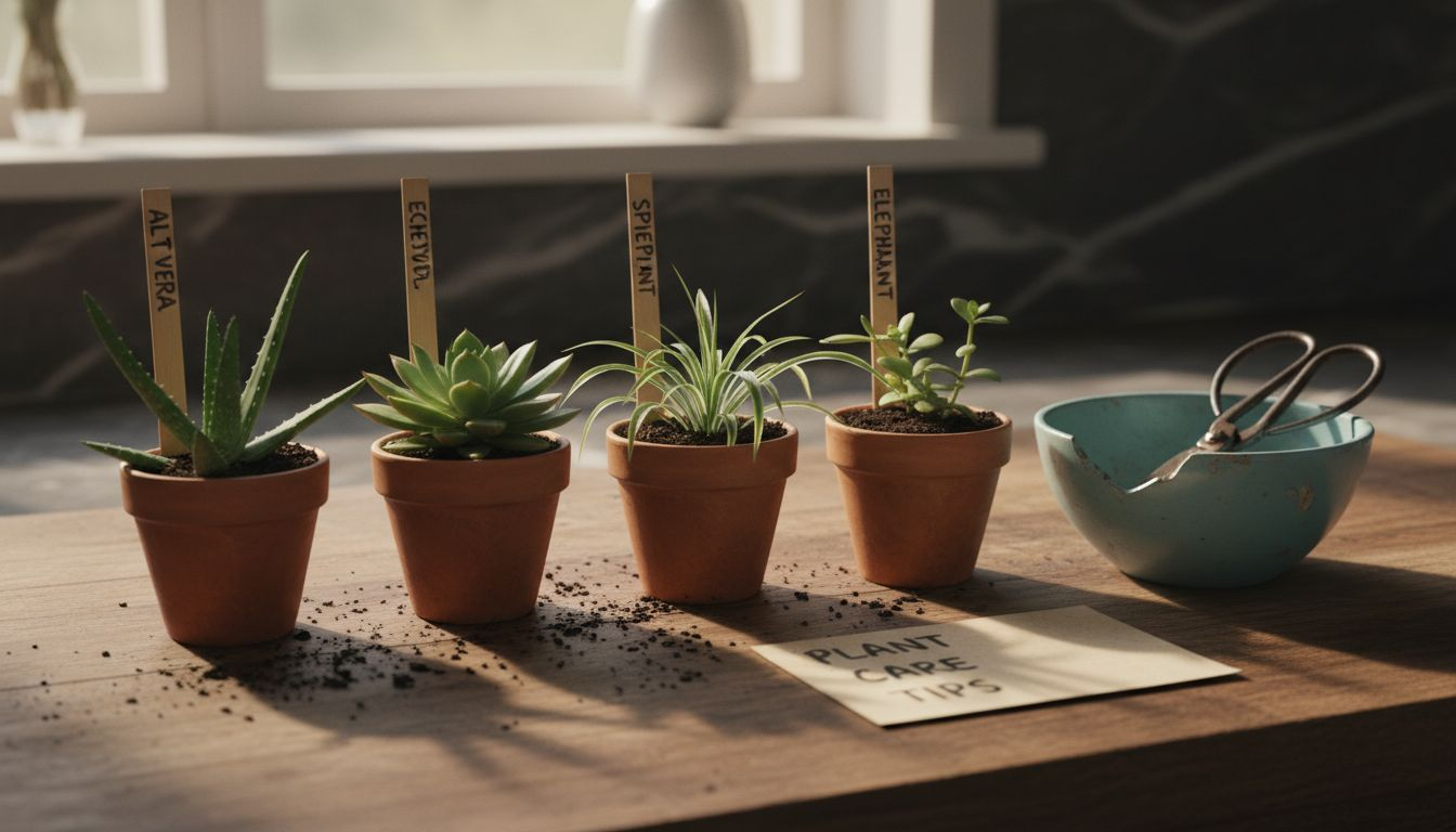 Four common safe plants for reptiles displayed