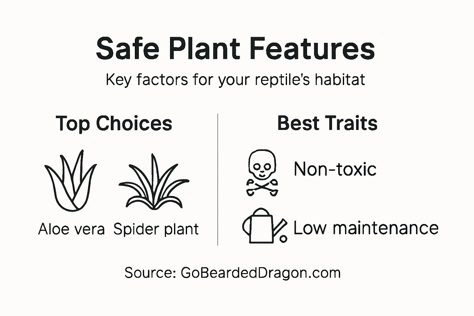 Infographic: best safe plants and features for reptiles
