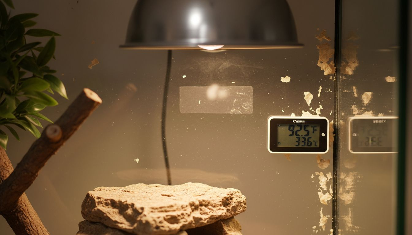 Thermometer positioned away from heat lamp