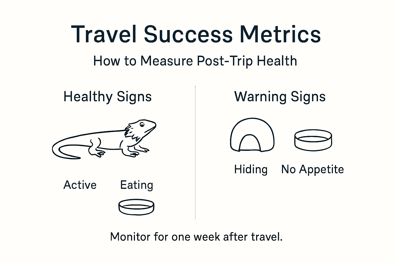 Infographic showing post-travel health signs
