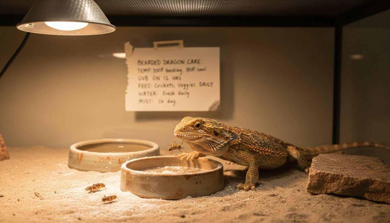 Young dragon eating supplement-dusted cricket