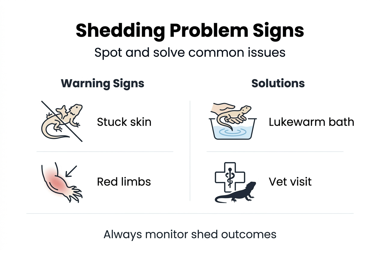 Infographic showing signs and solutions for shedding problems