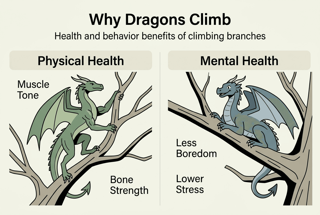Infographic of dragons’ physical and mental climbing benefits