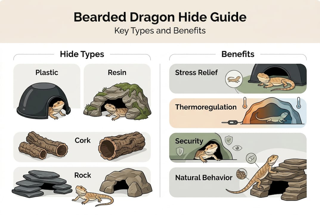 Infographic of bearded dragon hide types and benefits
